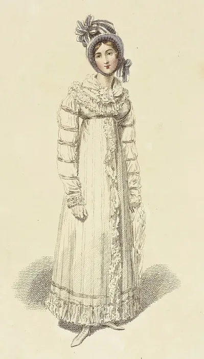 Framed Print : Fashion Plate (Morning Walking Dress), 1816. Creator: Unknown Framed Print : Fashion Plate (Morning Walking Dress), 1816. Creator: Unknown