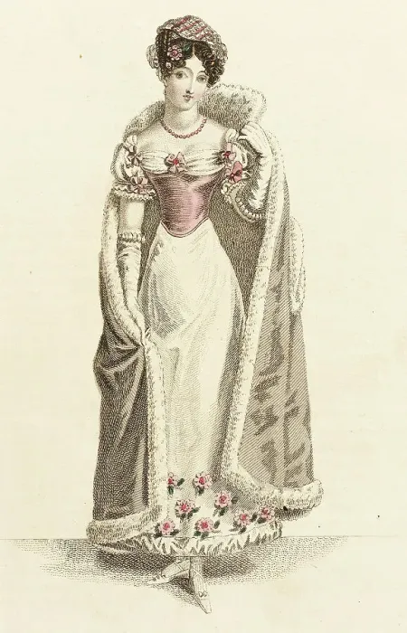 Framed Print : Fashion Plate (Opera Costume), 1820. Creator: John Bell Framed Print : Fashion Plate (Opera Costume), 1820. Creator: John Bell