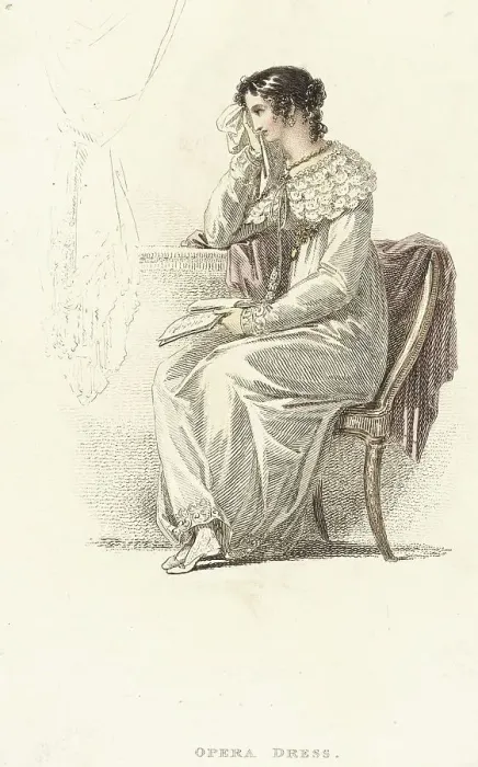 Framed Print : Fashion Plate (Opera Dress), 1814. Creator: Unknown Framed Print : Fashion Plate (Opera Dress), 1814. Creator: Unknown