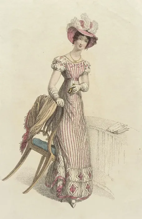 Framed Print : Fashion Plate (Opera Dress), 1824. Creator: Rudolph Ackermann Framed Print : Fashion Plate (Opera Dress), 1824. Creator: Rudolph Ackermann