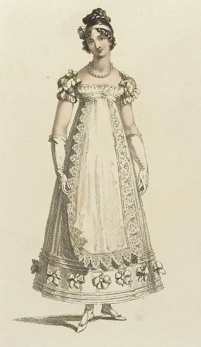 Framed Print : Fashion Plate (Parisian Ball Dress), 1817. Creator: Unknown Framed Print : Fashion Plate (Parisian Ball Dress), 1817. Creator: Unknown
