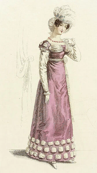 Fashion Plate (Parisian Evening Dress), 1819. Creator: John Bell