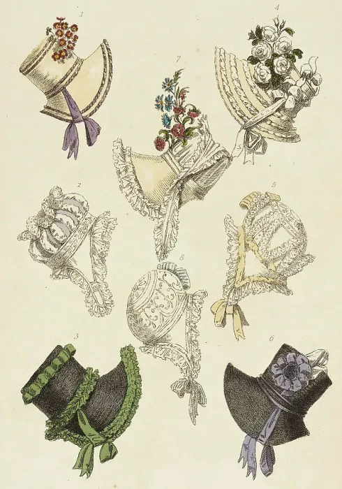 Framed Print : Fashion Plate (Parisian Head Dresses), 1817. Creator: Rudolph Ackermann Framed Print : Fashion Plate (Parisian Head Dresses), 1817. Creator: Rudolph Ackermann