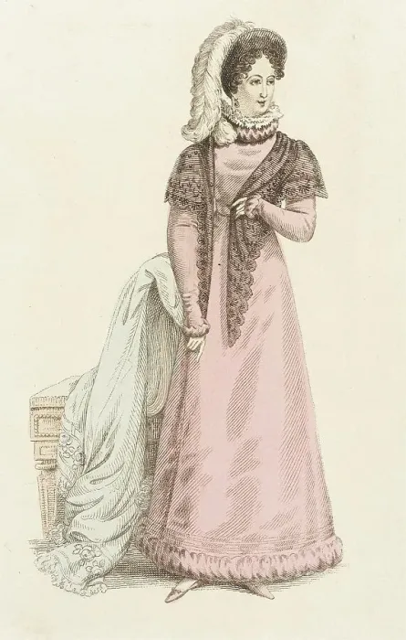 Framed Print : Fashion Plate (Parisian Promenade), 1821. Creator: John Bell Framed Print : Fashion Plate (Parisian Promenade), 1821. Creator: John Bell