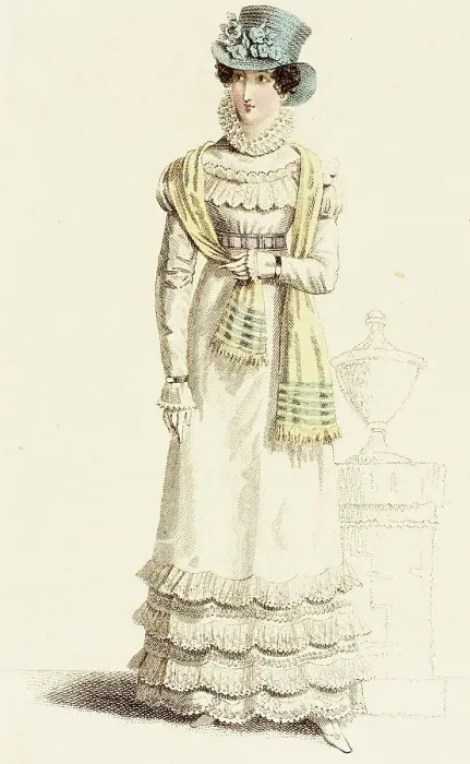 Framed Print : Fashion Plate (Parisian Walking Dress), c1824. Creator: Unknown Framed Print : Fashion Plate (Parisian Walking Dress), c1824. Creator: Unknown