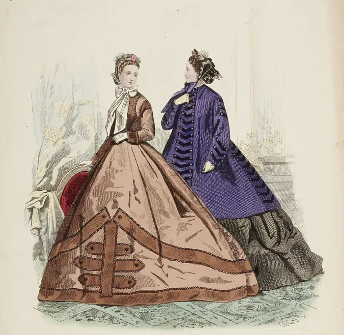 Framed Print : Fashion Plate - Petit Courrier des Dames Modes de Paris, 1858. Creator: Gilquin fils Framed Print : Fashion Plate - Petit Courrier des Dames Modes de Paris, 1858. Creator: Gilquin fils