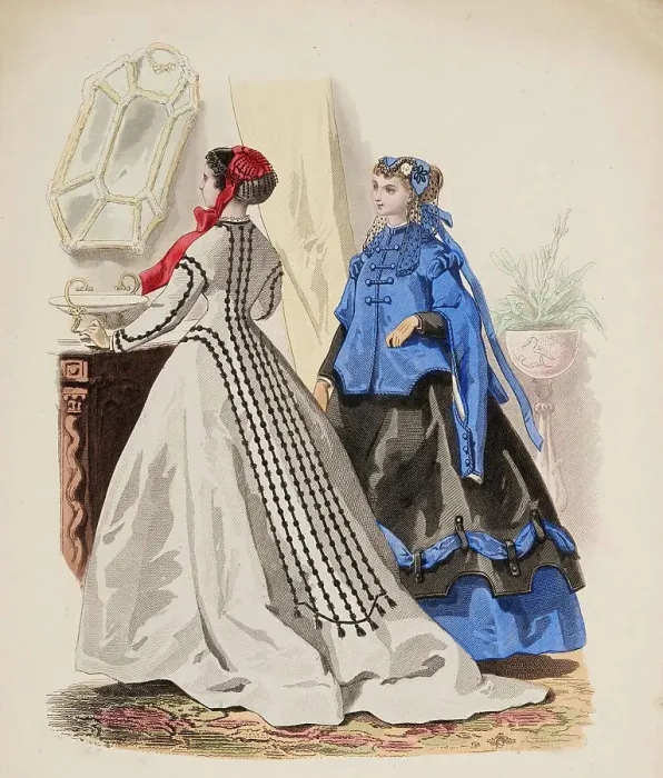 Framed Print : Fashion Plate - Petit Courrier des Dames Modes de Paris, 1866-67. Creator: Gilquin fils Framed Print : Fashion Plate - Petit Courrier des Dames Modes de Paris, 1866-67. Creator: Gilquin fils