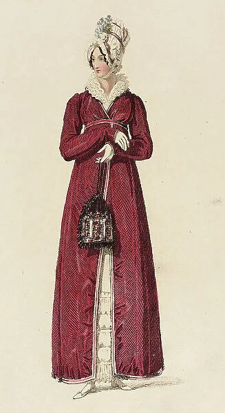 Fashion Plate (Promenade Dress), 1816. Creator: Rudolph Ackermann