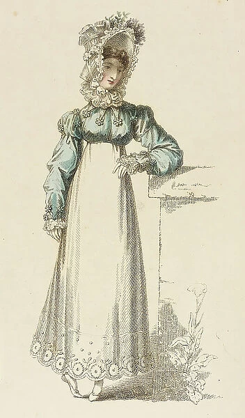 Fashion Plate (Promenade Dress), 1817. Creator: Rudolph Ackermann