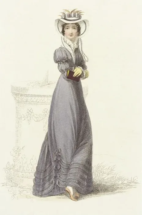 Framed Print : Fashion Plate (Promenade Dress), 1824. Creator: Rudolph Ackermann Framed Print : Fashion Plate (Promenade Dress), 1824. Creator: Rudolph Ackermann