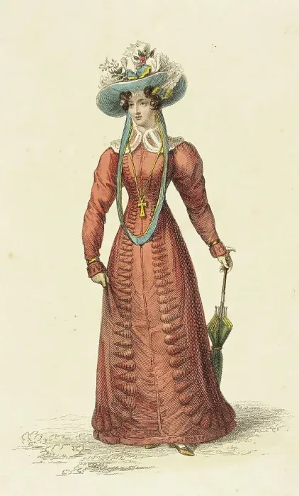 Framed Print : Fashion Plate (Promenade Dress), 1826. Creator: Rudolph Ackermann Framed Print : Fashion Plate (Promenade Dress), 1826. Creator: Rudolph Ackermann