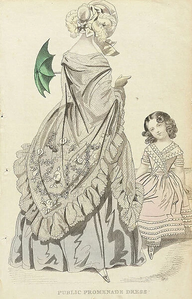 Fashion Plate (Public Promenade Dress), c1839. Creator: Unknown