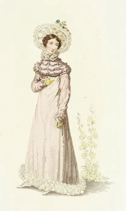 Framed Print : Fashion Plate (Public Promenade or Summer Visiting Dress), 1819. Creator: John Bell Framed Print : Fashion Plate (Public Promenade or Summer Visiting Dress), 1819. Creator: John Bell