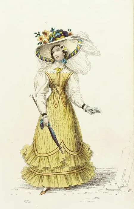 Framed Print : Fashion Plate (Sea-Side Costume), 1827. Creator: Rudolph Ackermann Framed Print : Fashion Plate (Sea-Side Costume), 1827. Creator: Rudolph Ackermann