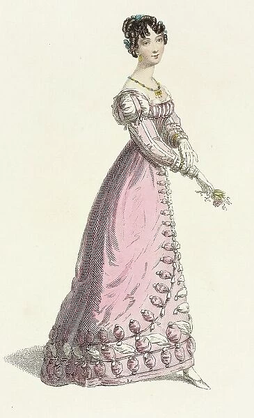 Fashion Plate (Trage de Baile), 1825. Creator: Rudolph Ackermann