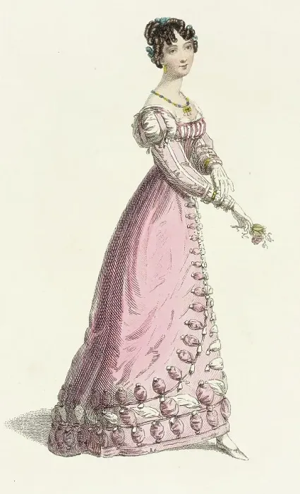 Framed Print : Fashion Plate (Trage de Baile), 1825. Creator: Rudolph Ackermann Framed Print : Fashion Plate (Trage de Baile), 1825. Creator: Rudolph Ackermann