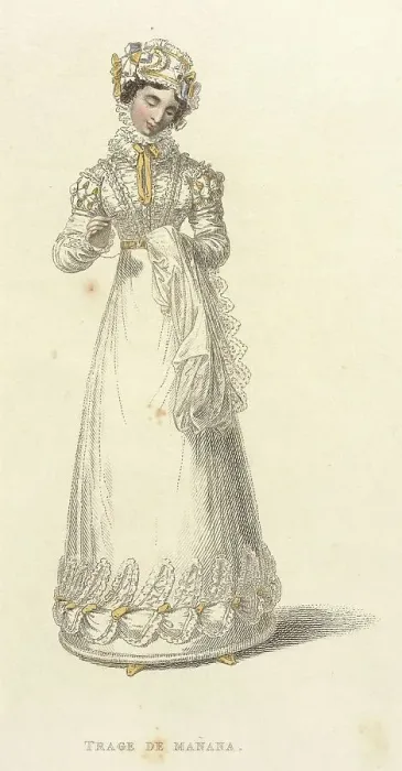 Framed Print : Fashion Plate (Trage De Manana), 1824. Creator: Rudolph Ackermann