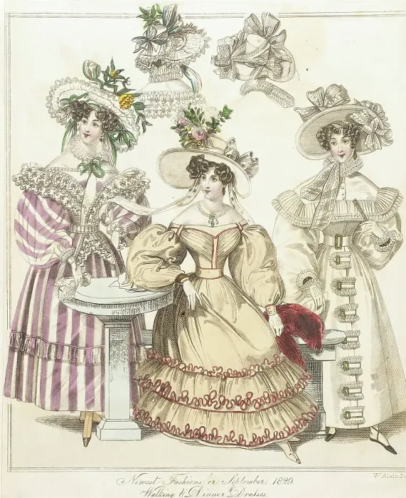 Framed Print : Fashion Plate (Walking & Dinner Dresses), 1829. Creator: Unknown. Fashion Plate (Walking & Dinner Dresses), 1829. Creator: Unknown Framed Print : Fashion Plate (Walking & Dinner Dresses), 1829. Creator: Unknown. Fashion Plate (Walking & Dinner Dresses), 1829. Creator: Unknown