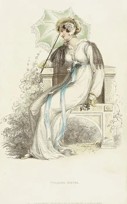 Framed Print : Fashion Plate (Walking Dress), 1812. Creator: Rudolph Ackermann Framed Print : Fashion Plate (Walking Dress), 1812. Creator: Rudolph Ackermann