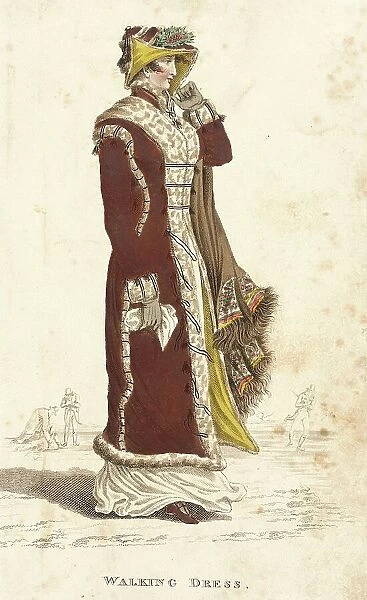 Fashion Plate (Walking Dress), 1812. Creator: John Bell