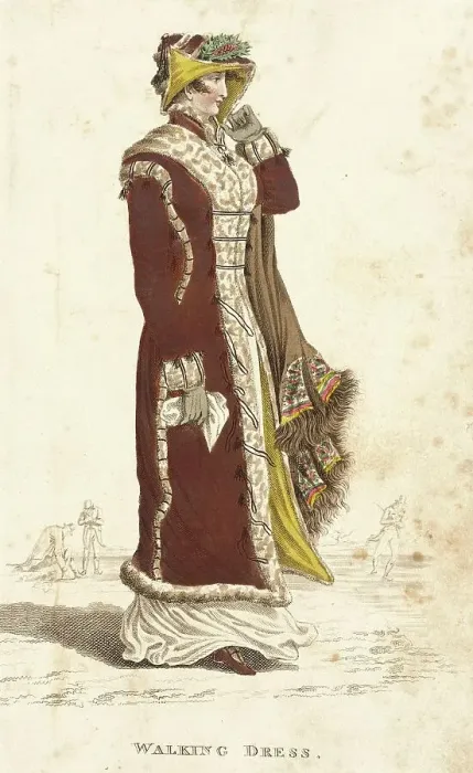 Framed Print : Fashion Plate (Walking Dress), 1812. Creator: John Bell Framed Print : Fashion Plate (Walking Dress), 1812. Creator: John Bell