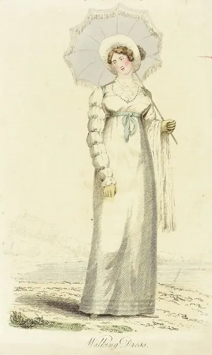 Framed Print : Fashion Plate (Walking Dress), 1814. Creator: Unknown Framed Print : Fashion Plate (Walking Dress), 1814. Creator: Unknown