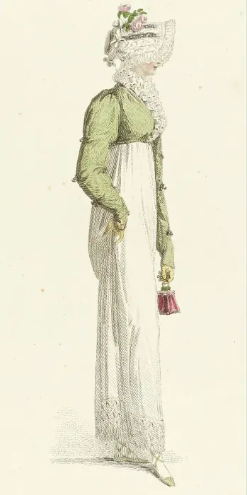 Framed Print : Fashion Plate (Walking Dress), 1814. Creator: Rudolph Ackermann Framed Print : Fashion Plate (Walking Dress), 1814. Creator: Rudolph Ackermann