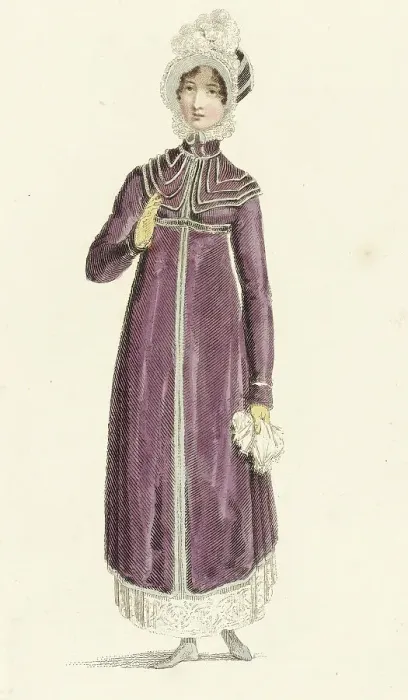 Framed Print : Fashion Plate (Walking Dress), 1814. Creator: Rudolph Ackermann Framed Print : Fashion Plate (Walking Dress), 1814. Creator: Rudolph Ackermann