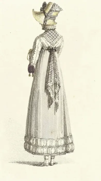 Framed Print : Fashion Plate (Walking Dress), 1814. Creator: Rudolph Ackermann Framed Print : Fashion Plate (Walking Dress), 1814. Creator: Rudolph Ackermann