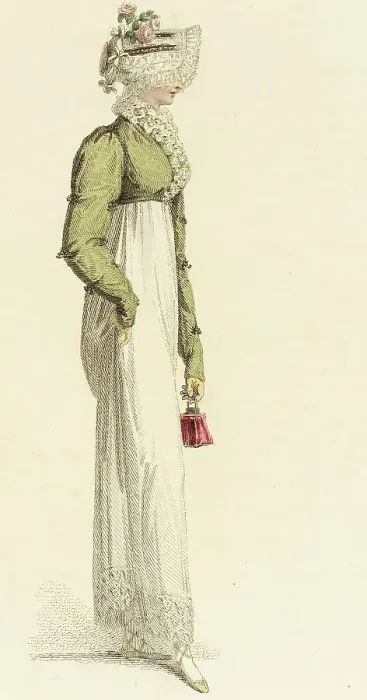Framed Print : Fashion Plate (Walking Dress), 1814. Creator: Rudolph Ackermann Framed Print : Fashion Plate (Walking Dress), 1814. Creator: Rudolph Ackermann