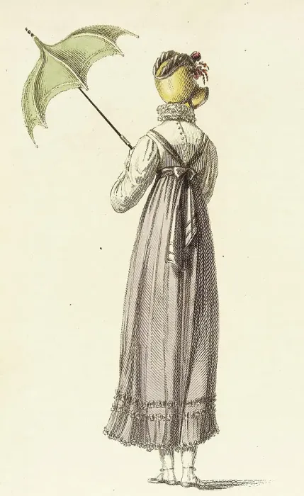 Framed Print : Fashion Plate (Walking Dress), 1814. Creator: Rudolph Ackermann Framed Print : Fashion Plate (Walking Dress), 1814. Creator: Rudolph Ackermann