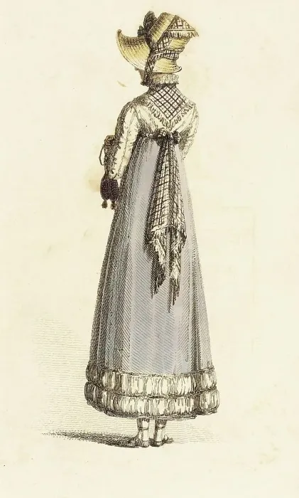Framed Print : Fashion Plate (Walking Dress), 1814. Creator: Rudolph Ackermann Framed Print : Fashion Plate (Walking Dress), 1814. Creator: Rudolph Ackermann