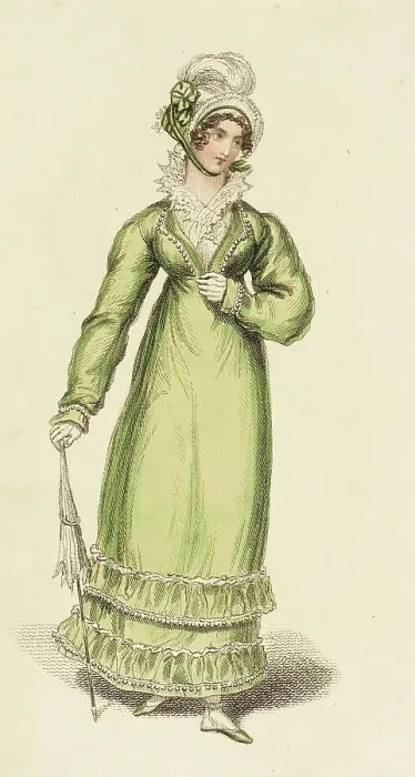 Framed Print : Fashion Plate (Walking Dress), 1815. Creator: John Bell Framed Print : Fashion Plate (Walking Dress), 1815. Creator: John Bell
