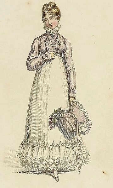 Fashion Plate (Walking Dress), 1817. Creator: Rudolph Ackermann