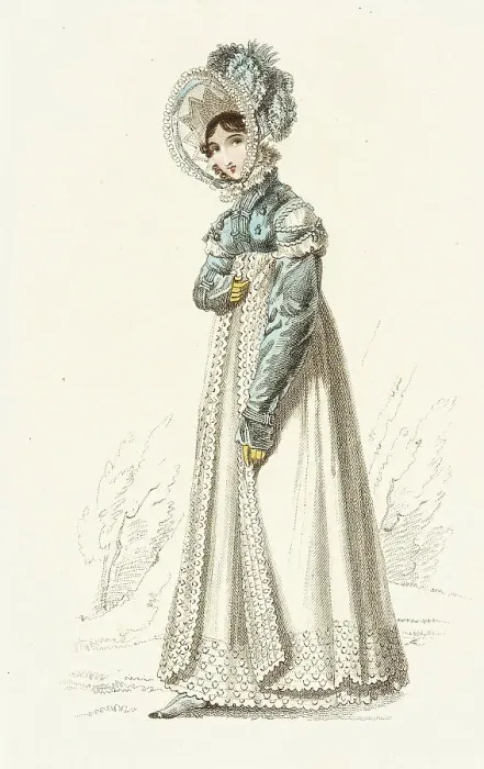 Framed Print : Fashion Plate (Walking Dress), 1819. Creator: John Bell Framed Print : Fashion Plate (Walking Dress), 1819. Creator: John Bell