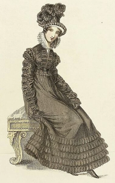 Fashion Plate (Walking Dress), 1820. Creator: John Bell