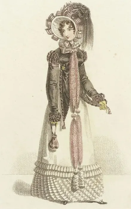 Framed Print : Fashion Plate (Walking Dress), 1820. Creator: John Bell Framed Print : Fashion Plate (Walking Dress), 1820. Creator: John Bell