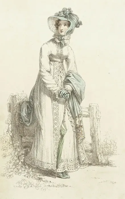 Framed Print : Fashion Plate (Walking Dress), 1820. Creator: Rudolph Ackermann Framed Print : Fashion Plate (Walking Dress), 1820. Creator: Rudolph Ackermann