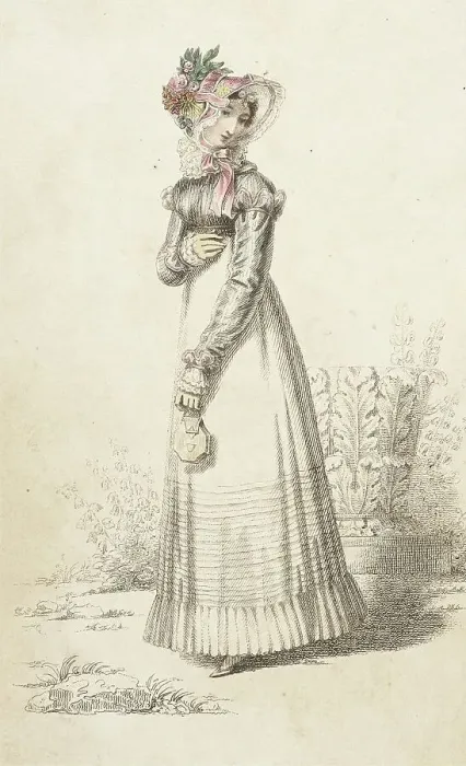 Framed Print : Fashion Plate (Walking Dress), 1820. Creator: Rudolph Ackermann Framed Print : Fashion Plate (Walking Dress), 1820. Creator: Rudolph Ackermann