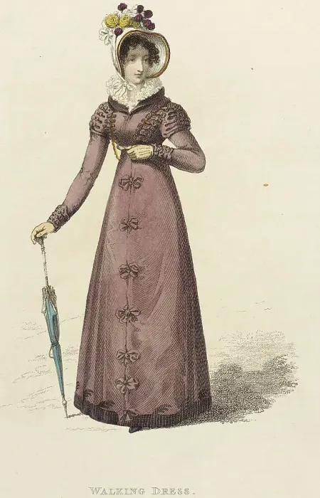 Framed Print : Fashion Plate (Walking Dress), 1822. Creator: Rudolph Ackermann Framed Print : Fashion Plate (Walking Dress), 1822. Creator: Rudolph Ackermann
