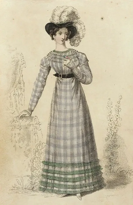 Framed Print : Fashion Plate (Walking Dress), 1822. Creator: John Bell Framed Print : Fashion Plate (Walking Dress), 1822. Creator: John Bell