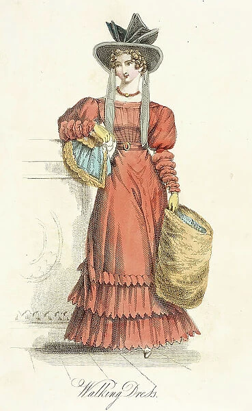 Fashion Plate (Walking Dress), 1825. Creator: Unknown