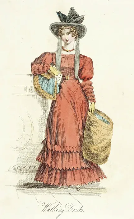 Framed Print : Fashion Plate (Walking Dress), 1825. Creator: Unknown Framed Print : Fashion Plate (Walking Dress), 1825. Creator: Unknown