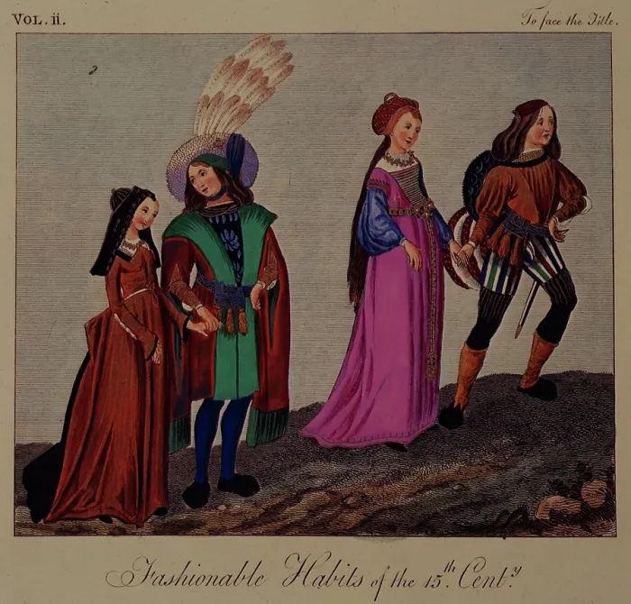 Framed Print : Fashionable habits of the 15th Century, 1842. Creator: Unknown. Fashionable habits of the 15th Century, 1842. Creator: Unknown Framed Print : Fashionable habits of the 15th Century, 1842. Creator: Unknown. Fashionable habits of the 15th Century, 1842. Creator: Unknown