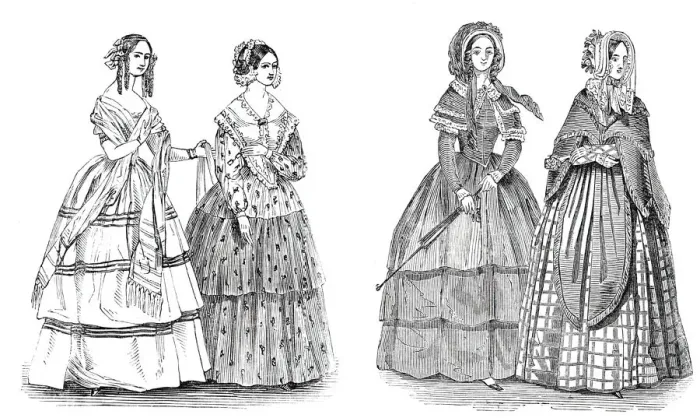 Framed Print : Fashions for August, 1844. Creator: Unknown Framed Print : Fashions for August, 1844. Creator: Unknown