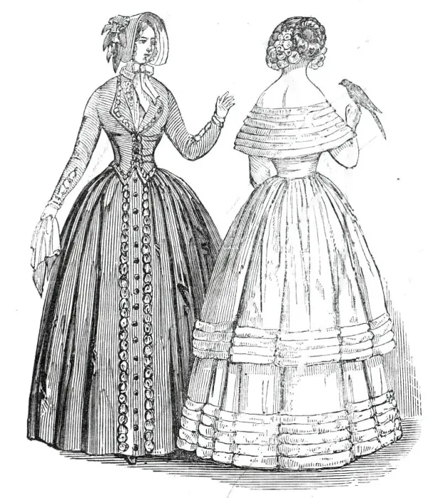 Framed Print : Fashions for August, 1845. Creator: Unknown Framed Print : Fashions for August, 1845. Creator: Unknown