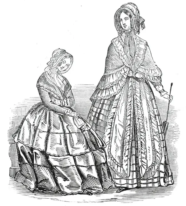 Framed Print : Fashions for August, 1845. Creator: Unknown Framed Print : Fashions for August, 1845. Creator: Unknown