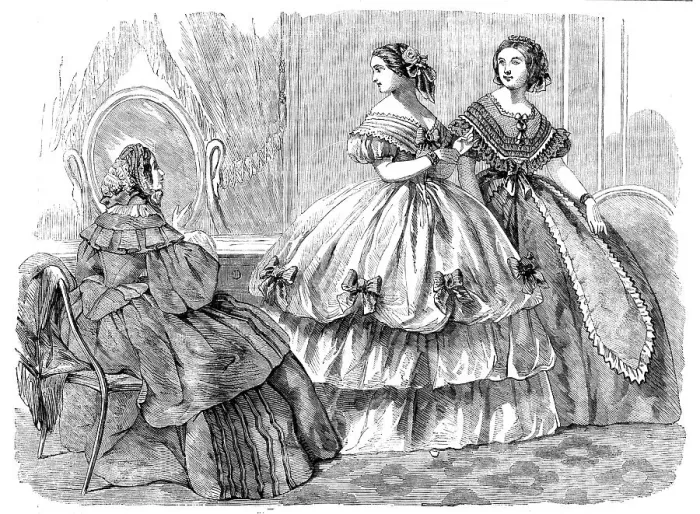 Framed Print : Fashions for December, 1858. Creator: Unknown Framed Print : Fashions for December, 1858. Creator: Unknown