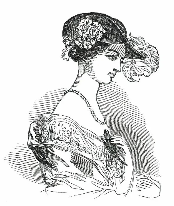 Framed Print : Fashions for May - Crinoline Hat, for Opera, &c. 1850. Creator: Unknown. Fashions for May - Crinoline Hat, for Opera, &c. 1850. Creator: Unknown Framed Print : Fashions for May - Crinoline Hat, for Opera, &c. 1850. Creator: Unknown. Fashions for May - Crinoline Hat, for Opera, &c. 1850. Creator: Unknown