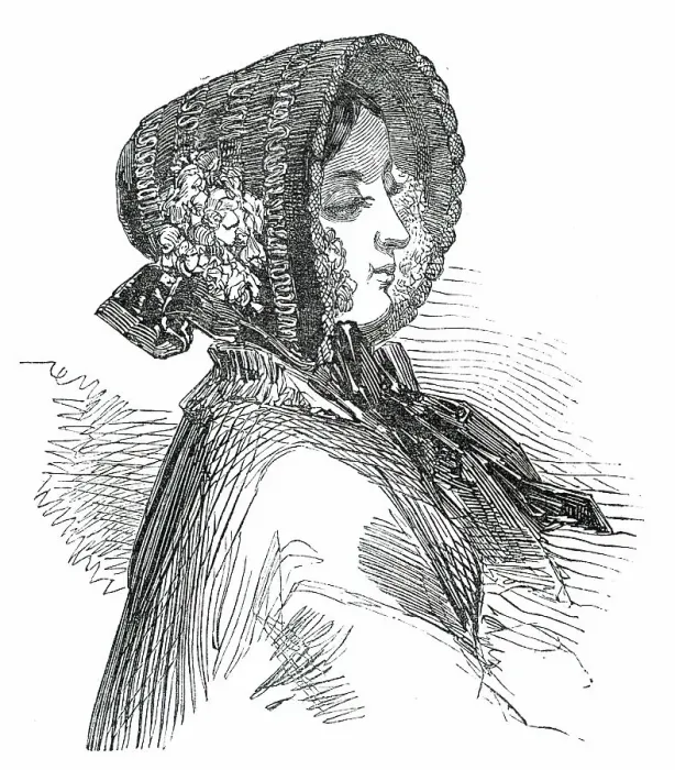 Framed Print : Fashions for May - Straw Bonnet, 1850. Creator: Unknown Framed Print : Fashions for May - Straw Bonnet, 1850. Creator: Unknown